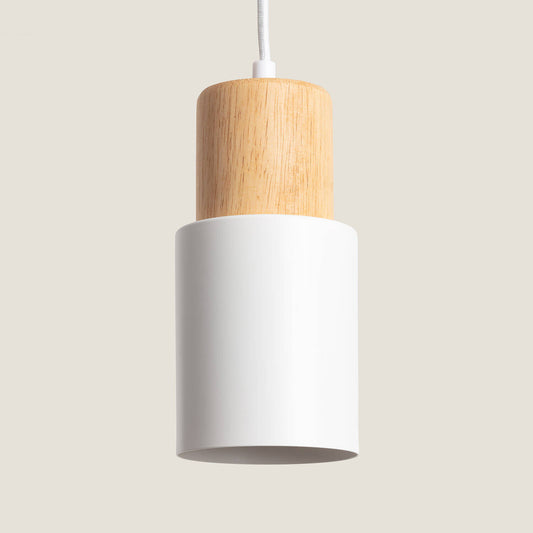 Lámpara Colgante Aluminio y Madera Kidonge