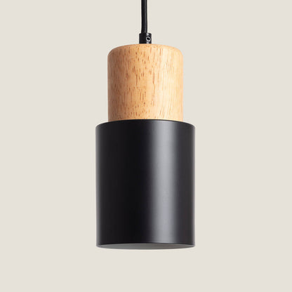 Lámpara Colgante Aluminio y Madera Kidonge