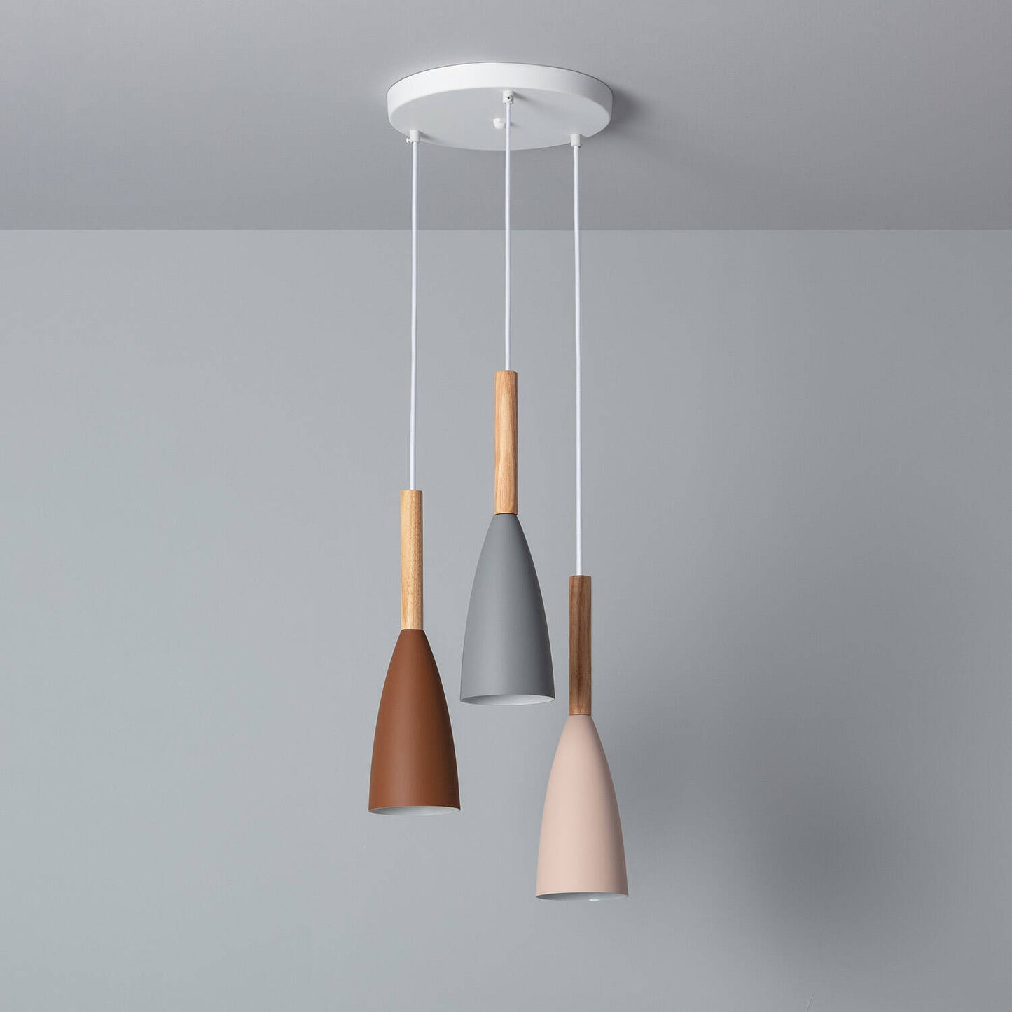 Lámpara Colgante Aluminio y Madera Rain