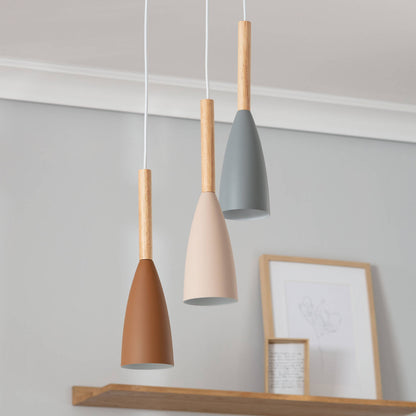 Lámpara Colgante Aluminio y Madera Rain