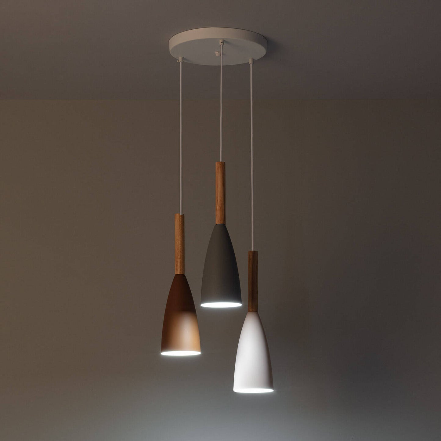 Lámpara Colgante Aluminio y Madera Rain