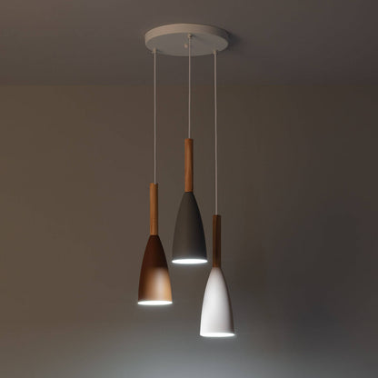 Lámpara Colgante Aluminio y Madera Rain