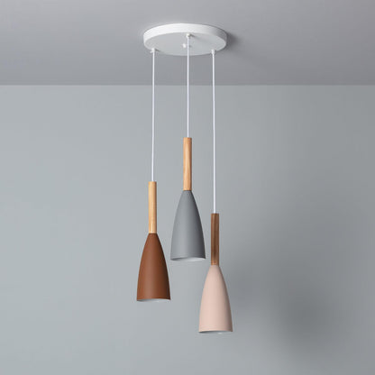 Lámpara Colgante Aluminio y Madera Rain