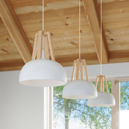 Lámpara Colgante Casco Madera Natural SOLLUX