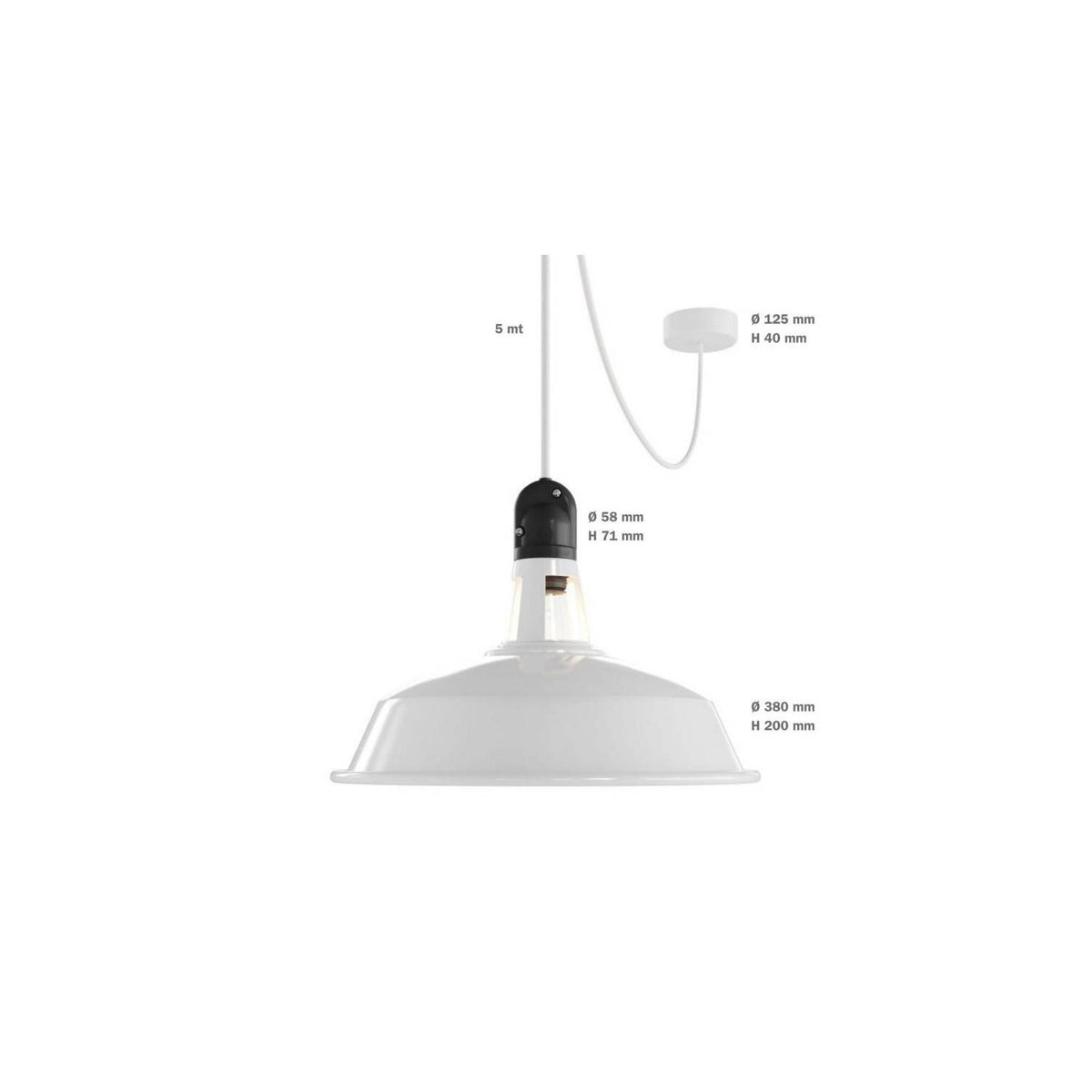 Lámpara Colgante con Pantalla Aluminio para Exterior IP65 Eiva Elegant Creative-Cables PDENE50SM01PAM11VBL