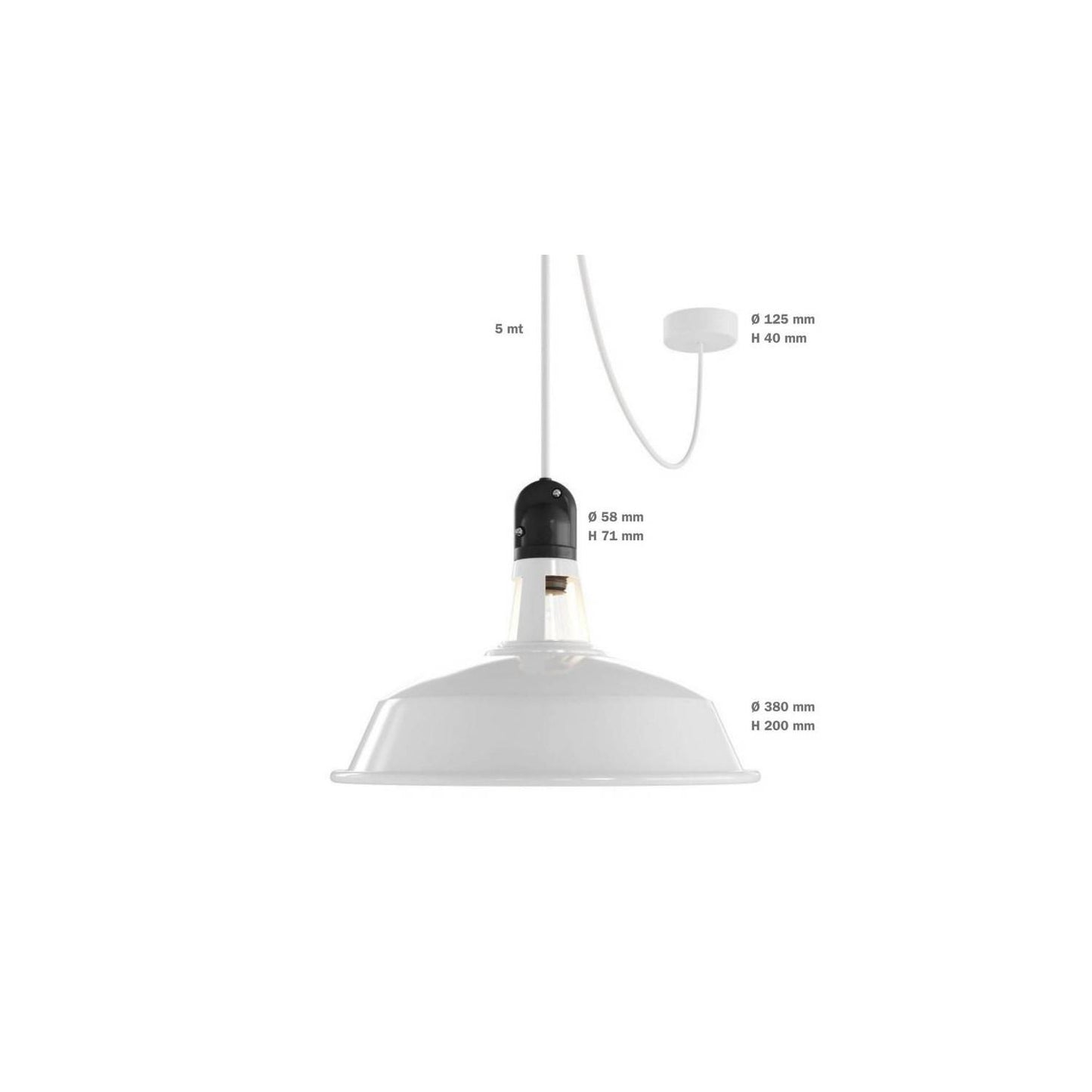 Lámpara Colgante con Pantalla Aluminio para Exterior IP65 Eiva Elegant Creative-Cables PDENE50SM01PAM11VBL