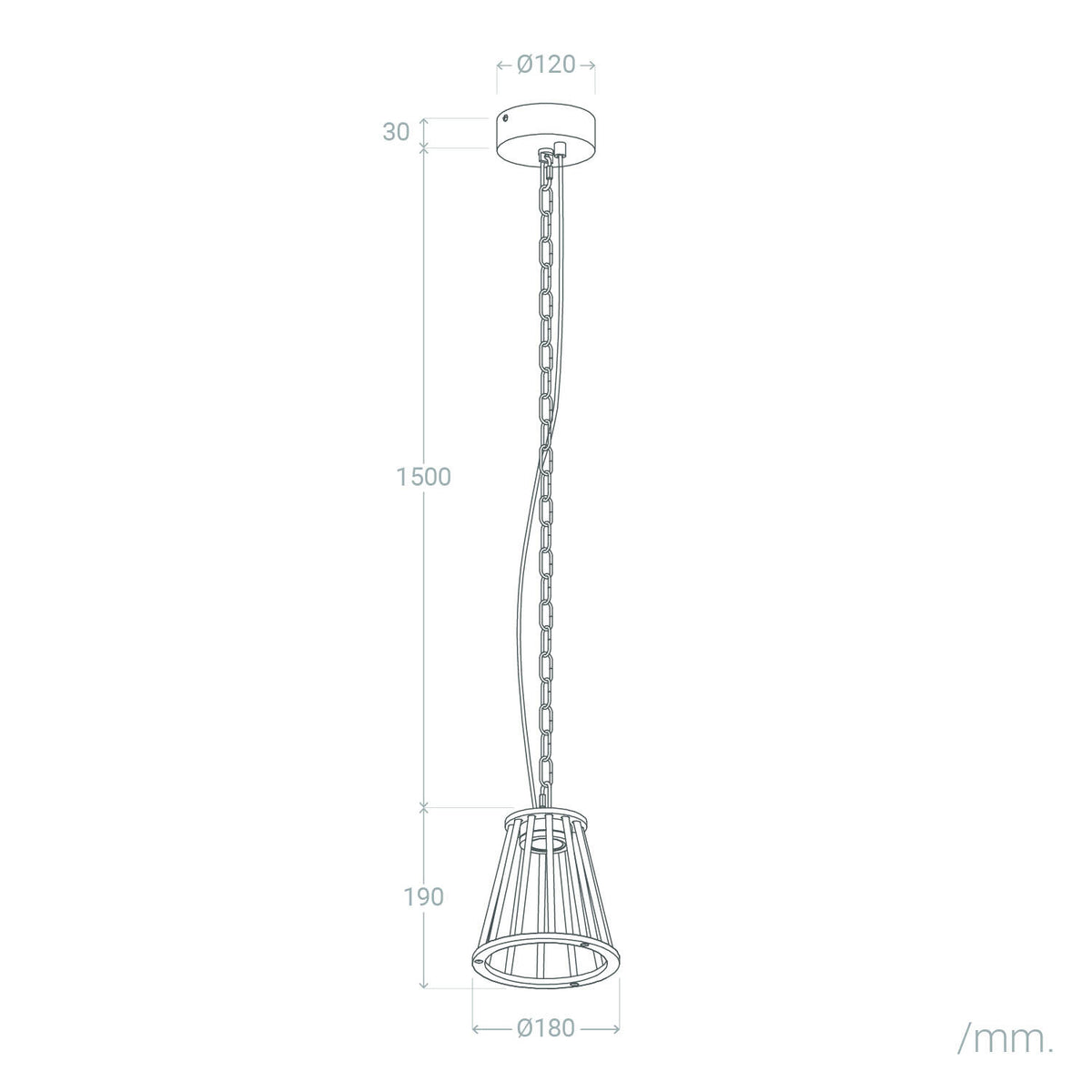 Lámpara Colgante Exterior LED 6W Aluminio Bradda