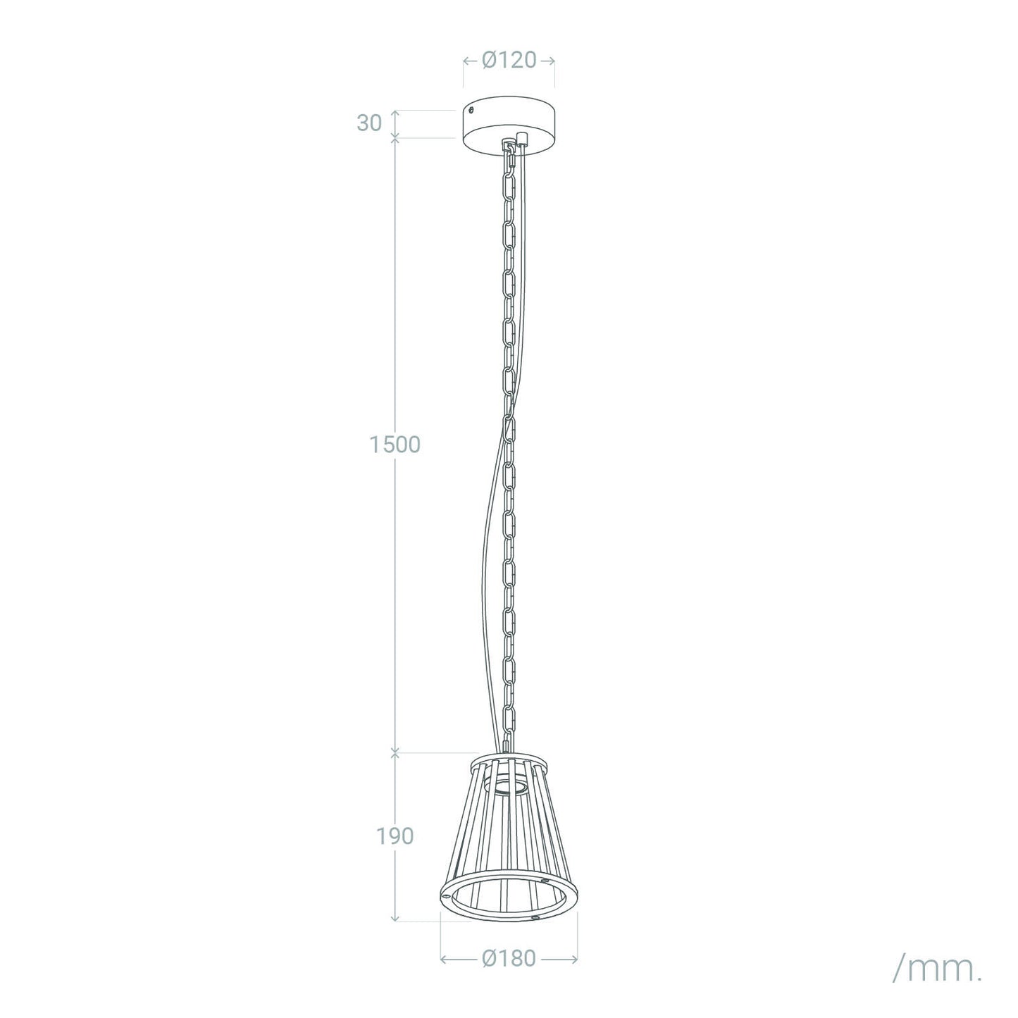 Lámpara Colgante Exterior LED 6W Aluminio Bradda