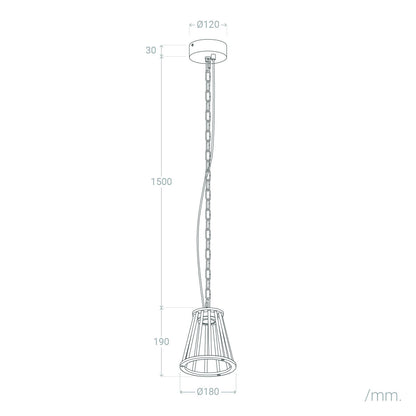 Lámpara Colgante Exterior LED 6W Aluminio Bradda
