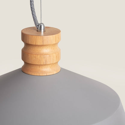 Lámpara Colgante Hormigón y Madera Kukojoa