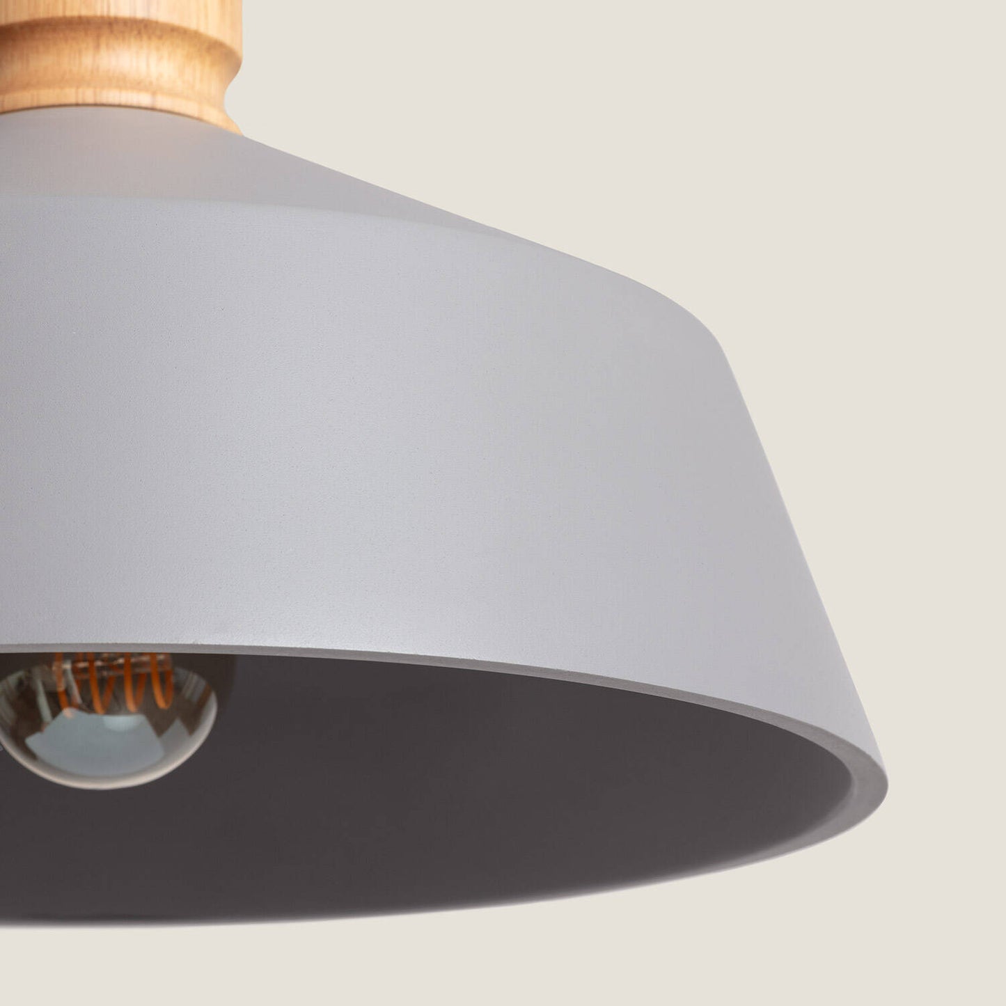 Lámpara Colgante Hormigón y Madera Kukojoa