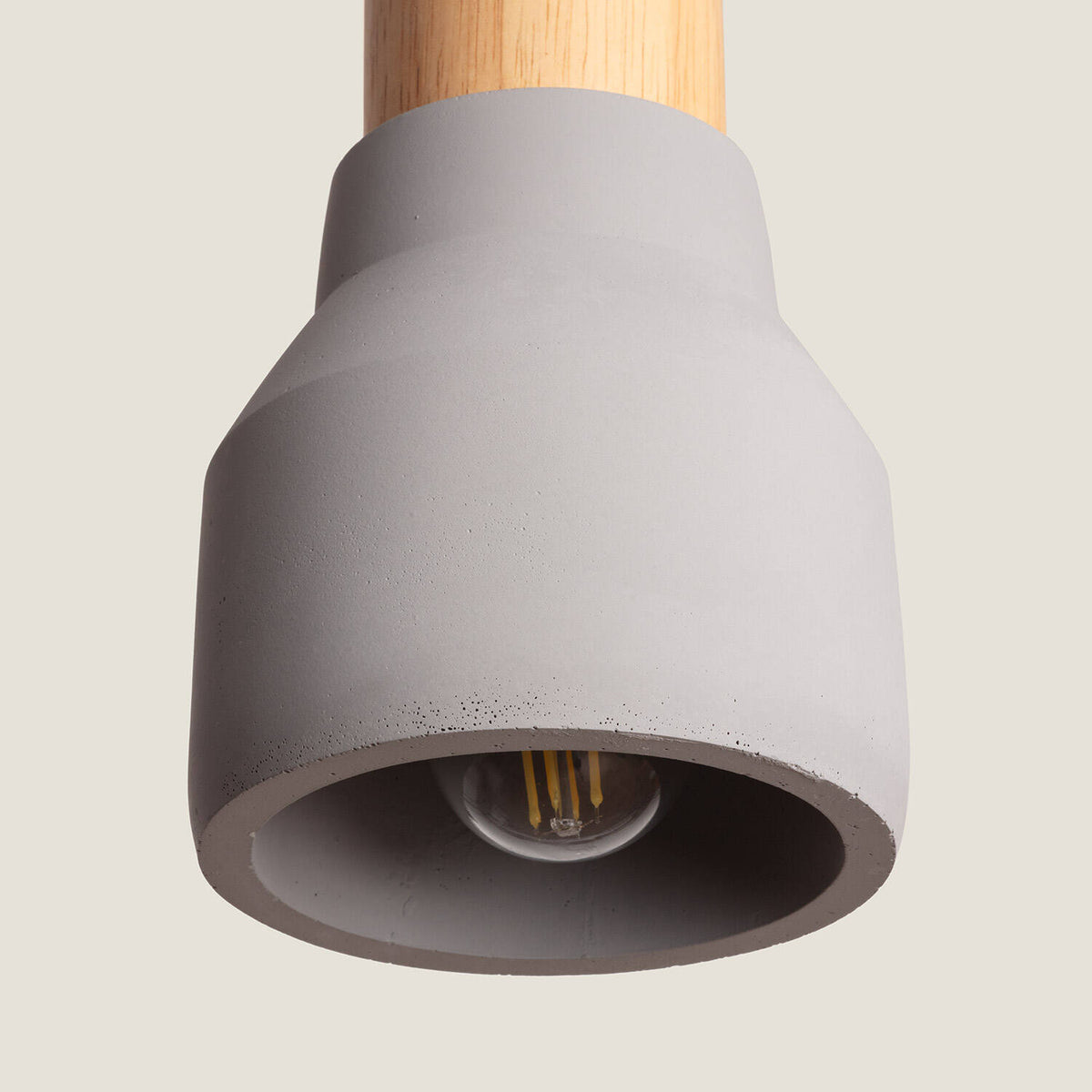 Lámpara Colgante Hormigón y Madera Luster