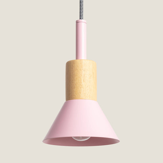 Lámpara Colgante Infantil Metal y Madera Demarga Camarena