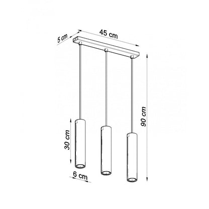 Lámpara Colgante Lagos 3L Metal SOLLUX