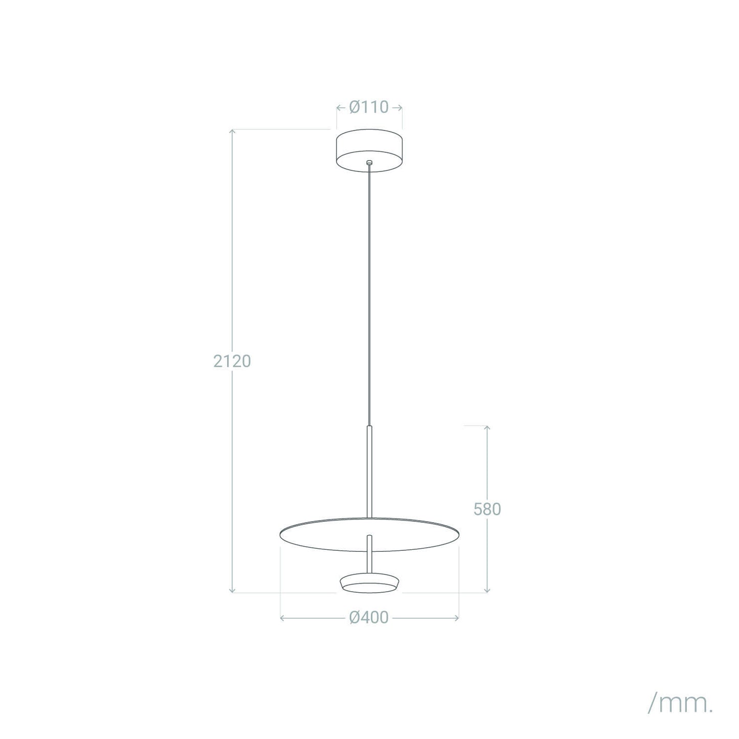 Lámpara Colgante LED 10.5W Aluminio Ariella