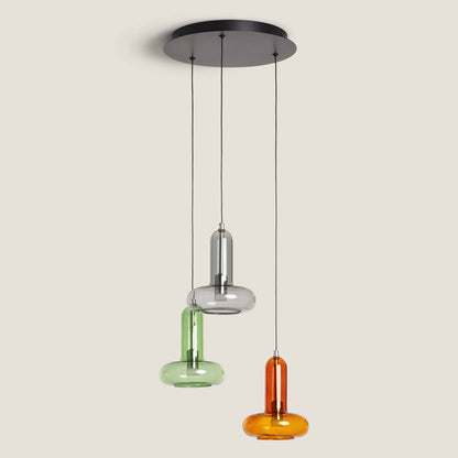 Lámpara Colgante LED 15W Aluminio y Cristal Fontans 3 Focos
