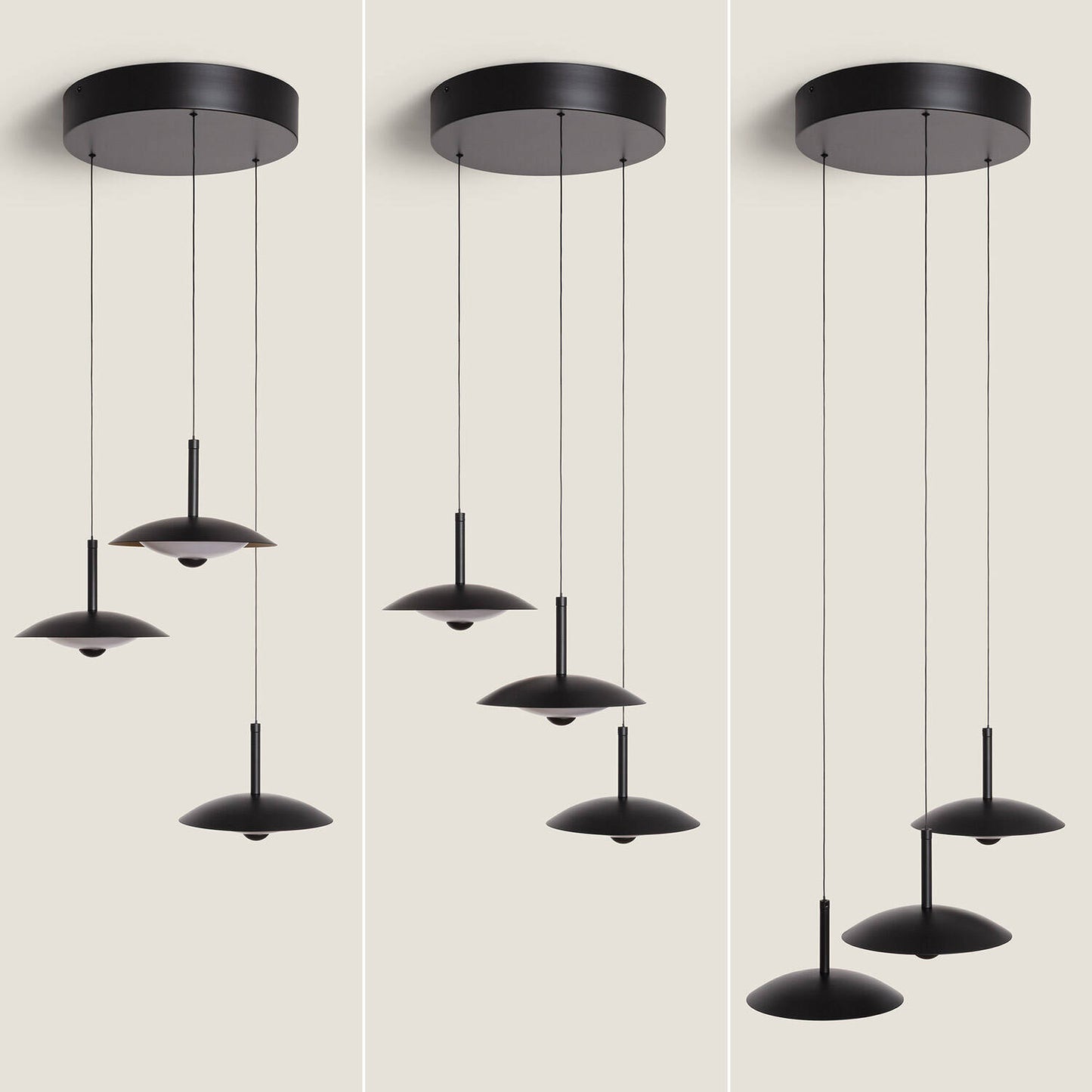 Lámpara Colgante LED 24W Regulable en Altura Metal CCT Seleccionable  Seleccionable Shirak 3 Focos