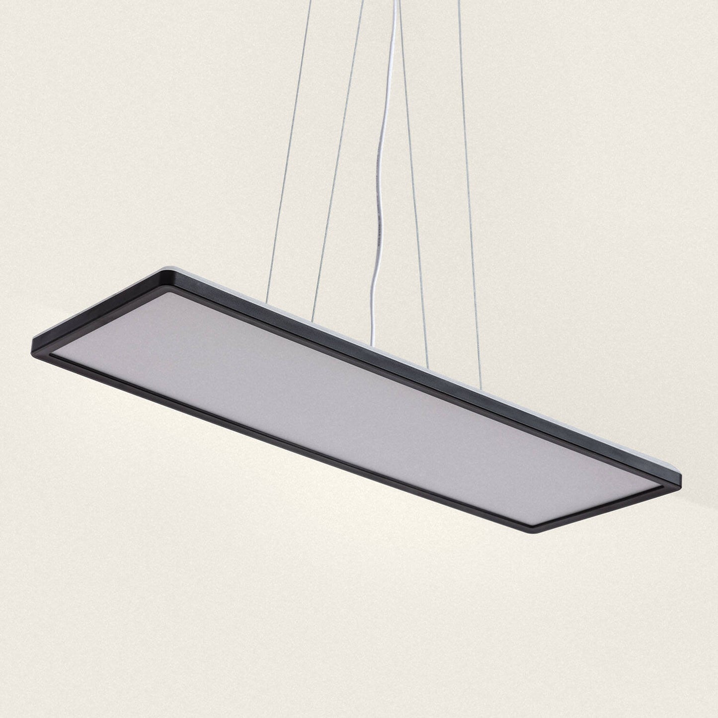 Lámpara Colgante LED 24W Rectangular SwitchCCT Seleccionable 580X200 mm Doble Cara Negro