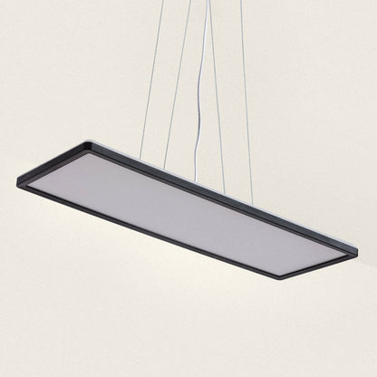 Lámpara Colgante LED 24W Rectangular SwitchCCT Seleccionable 580X200 mm Doble Cara Negro