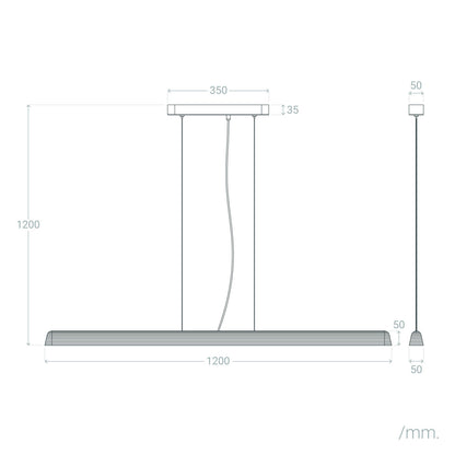Lámpara Colgante Lineal LED 24W Yeso CCT Seleccionable Kirnber
