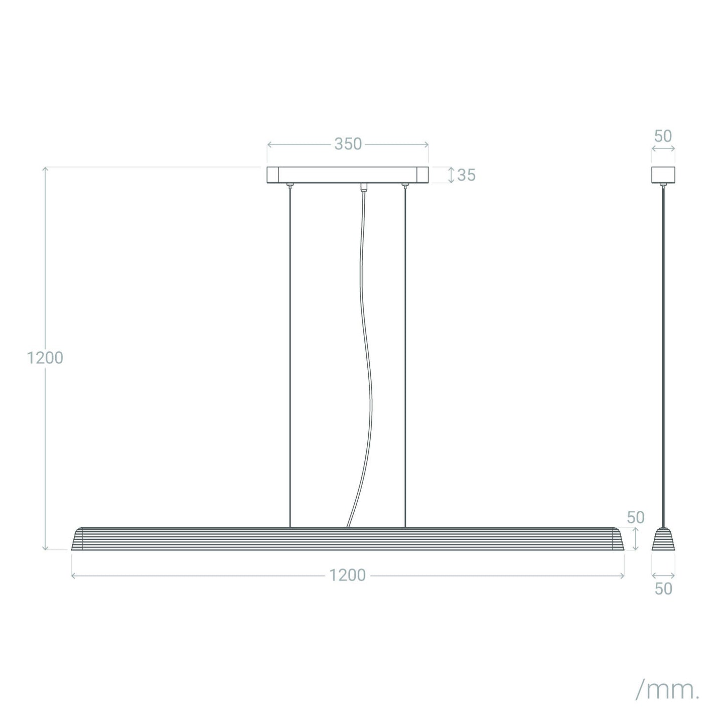 Lámpara Colgante Lineal LED 24W Yeso CCT Seleccionable Kirnber