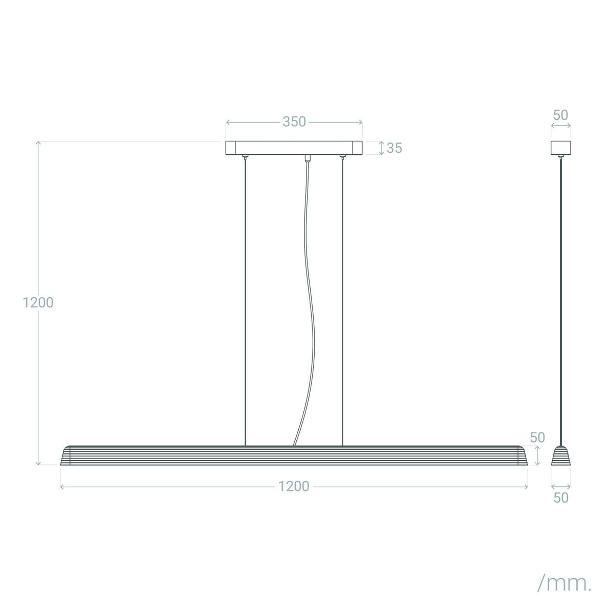 Lámpara Colgante Lineal LED 24W Yeso CCT Seleccionable Kirnber