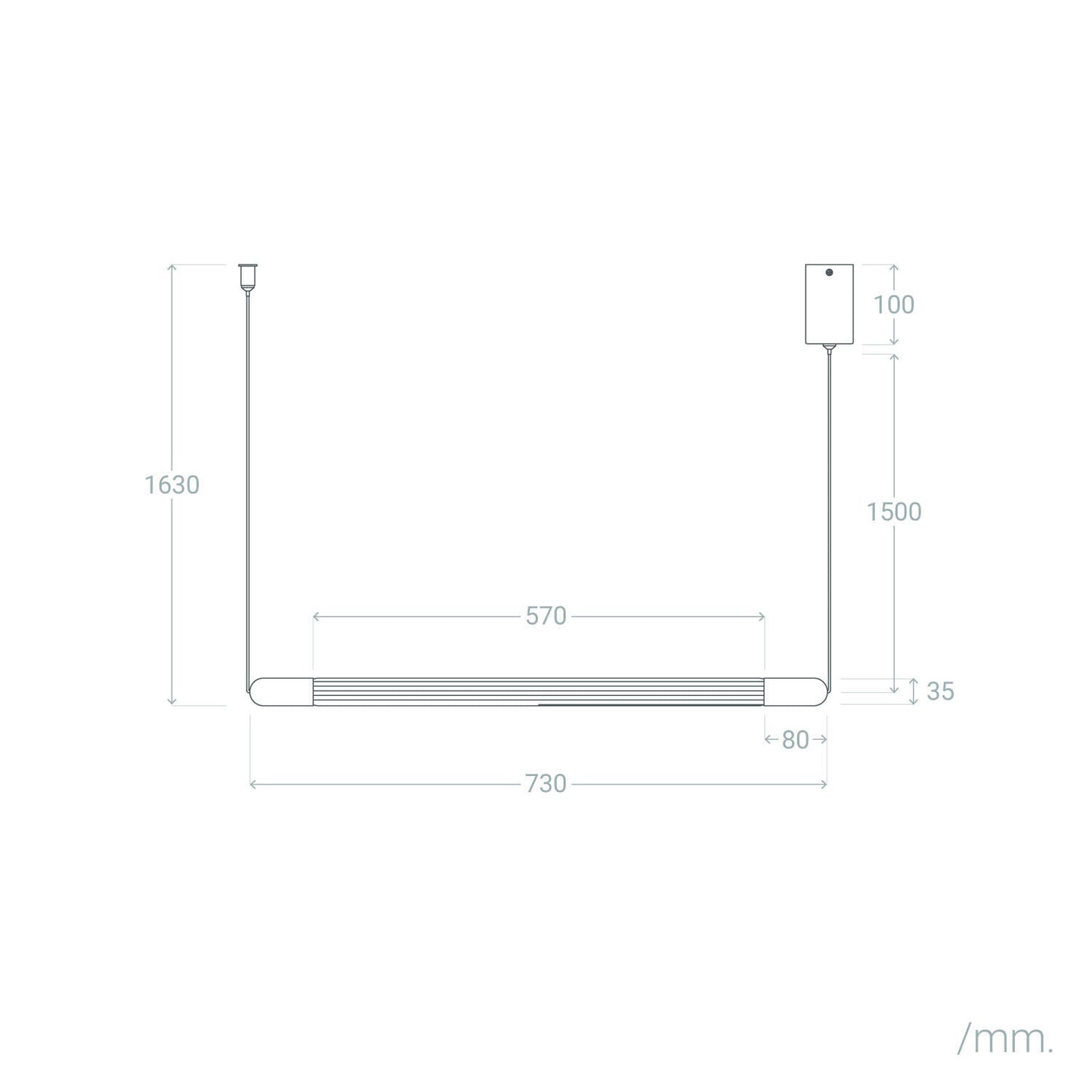 Lámpara Colgante Lineal LED 2.5W Metal y Cristal Harold