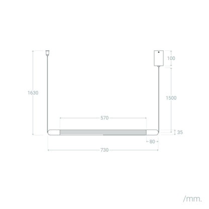 Lámpara Colgante Lineal LED 2.5W Metal y Cristal Harold