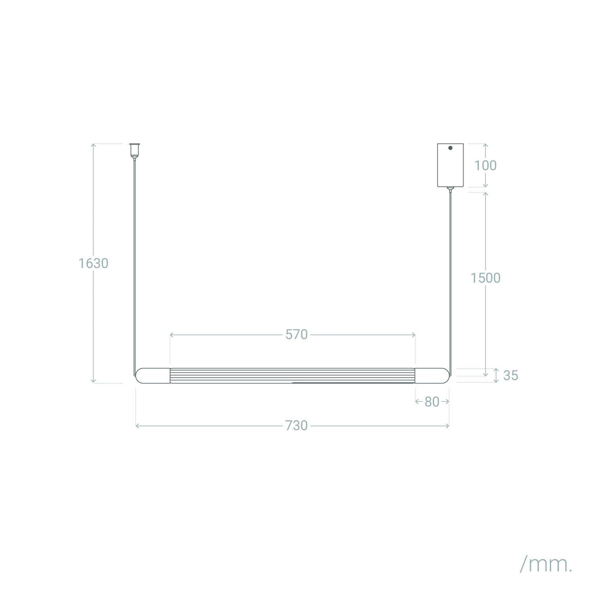 Lámpara Colgante Lineal LED 2.5W Metal y Cristal Harold