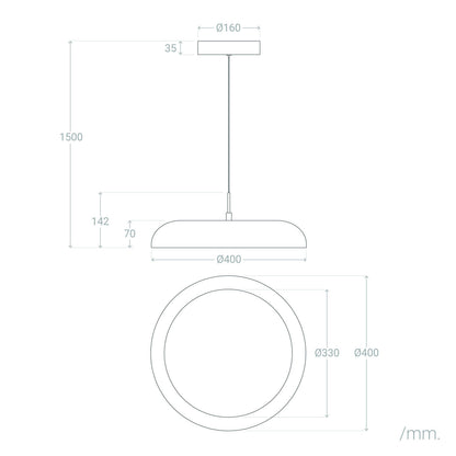 Lámpara Colgante LED 28W Acero Deyang