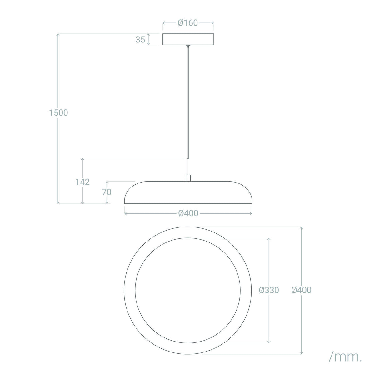 Lámpara Colgante LED 28W Acero Deyang