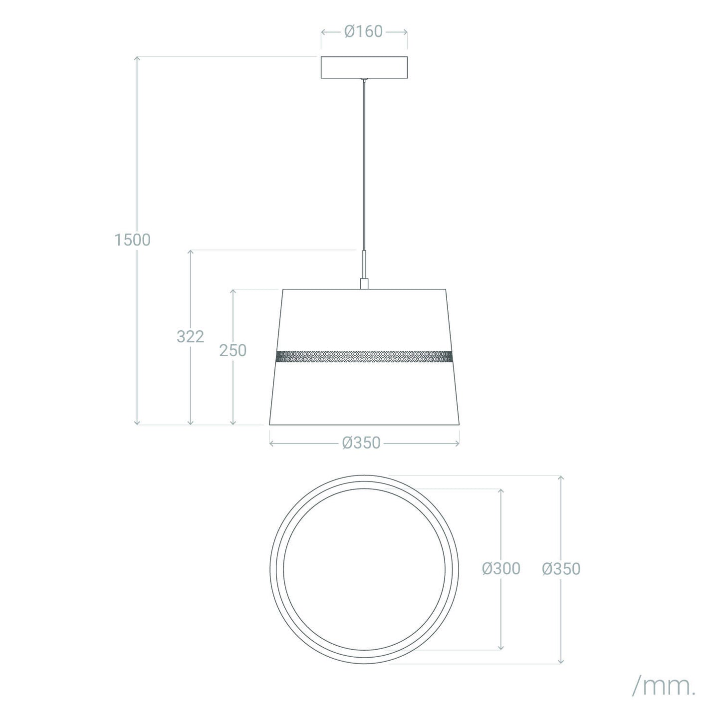 Lámpara Colgante LED 28W Acero Walital