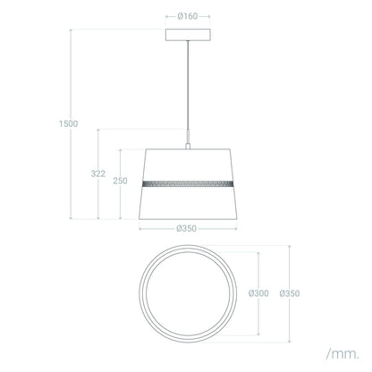 Lámpara Colgante LED 28W Acero Walital