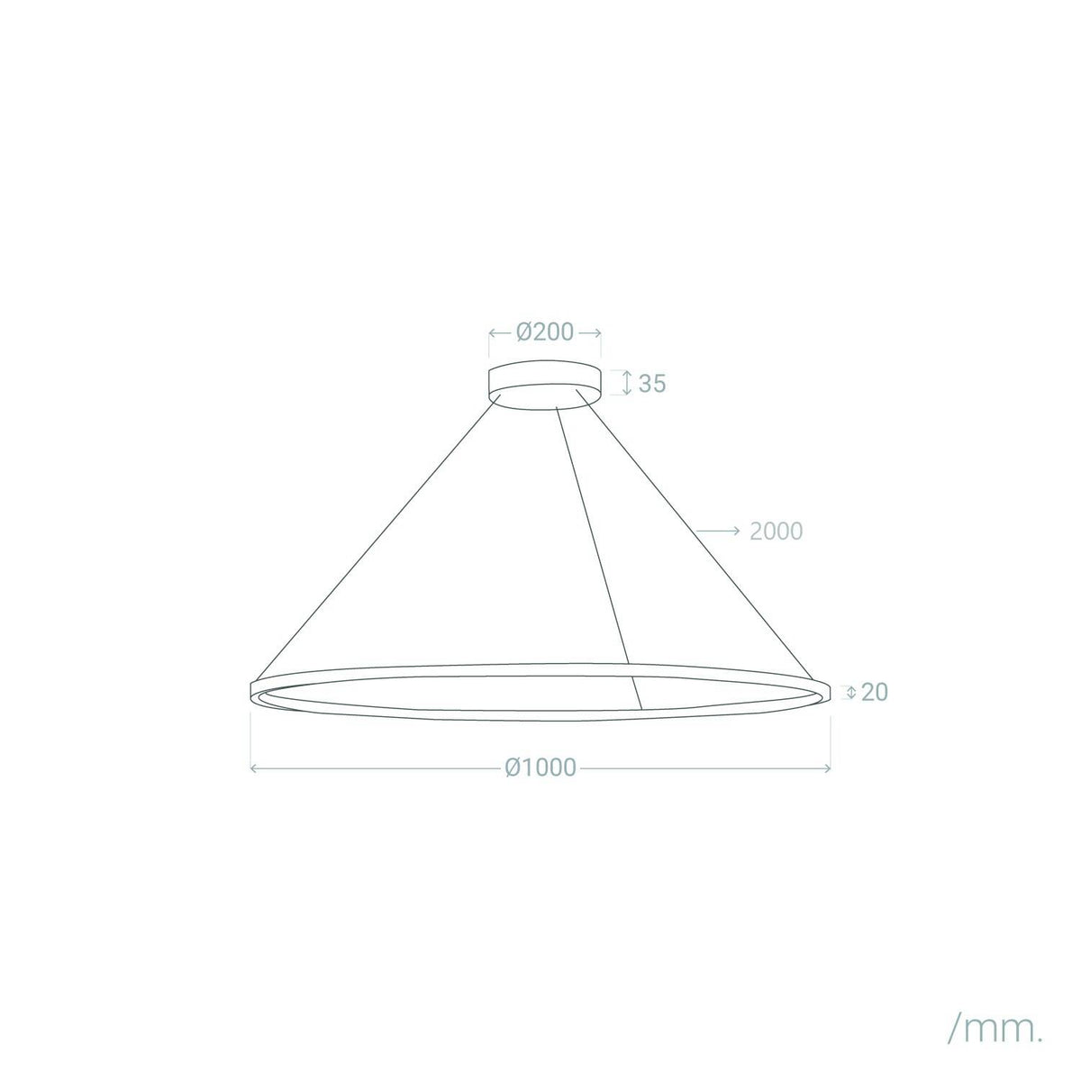 Lámpara Colgante LED 28W Aluminio CCT Seleccionable Big Ivalo Ø 1 Metro