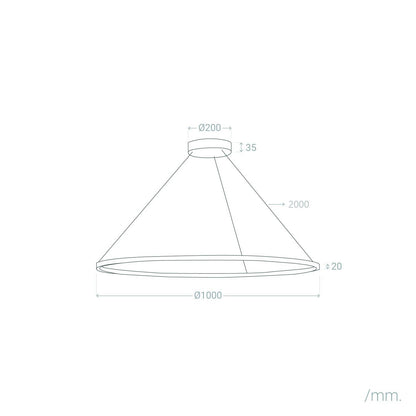 Lámpara Colgante LED 28W Aluminio CCT Seleccionable Big Ivalo Ø 1 Metro