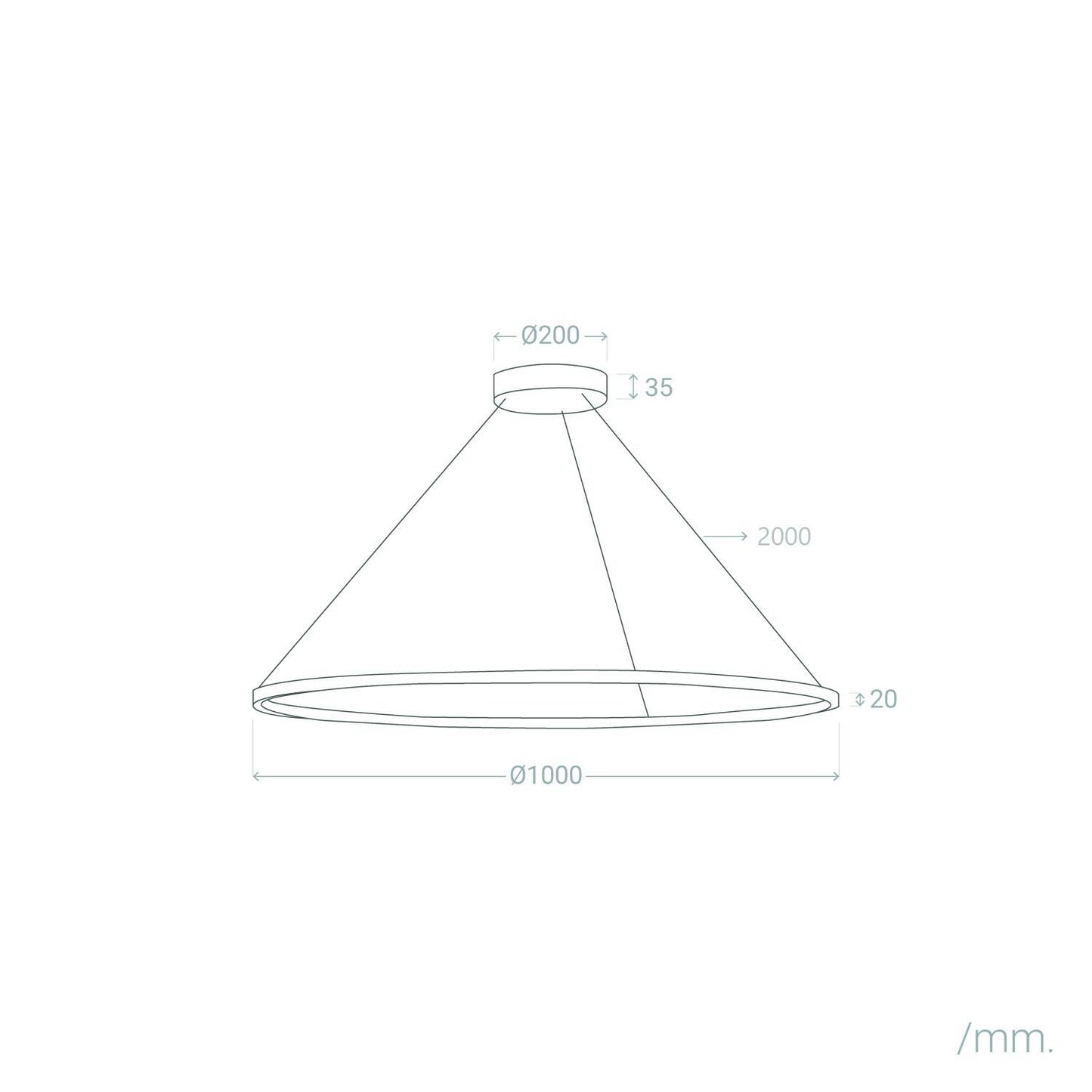 Lámpara Colgante LED 28W Aluminio CCT Seleccionable Big Ivalo Ø 1 Metro