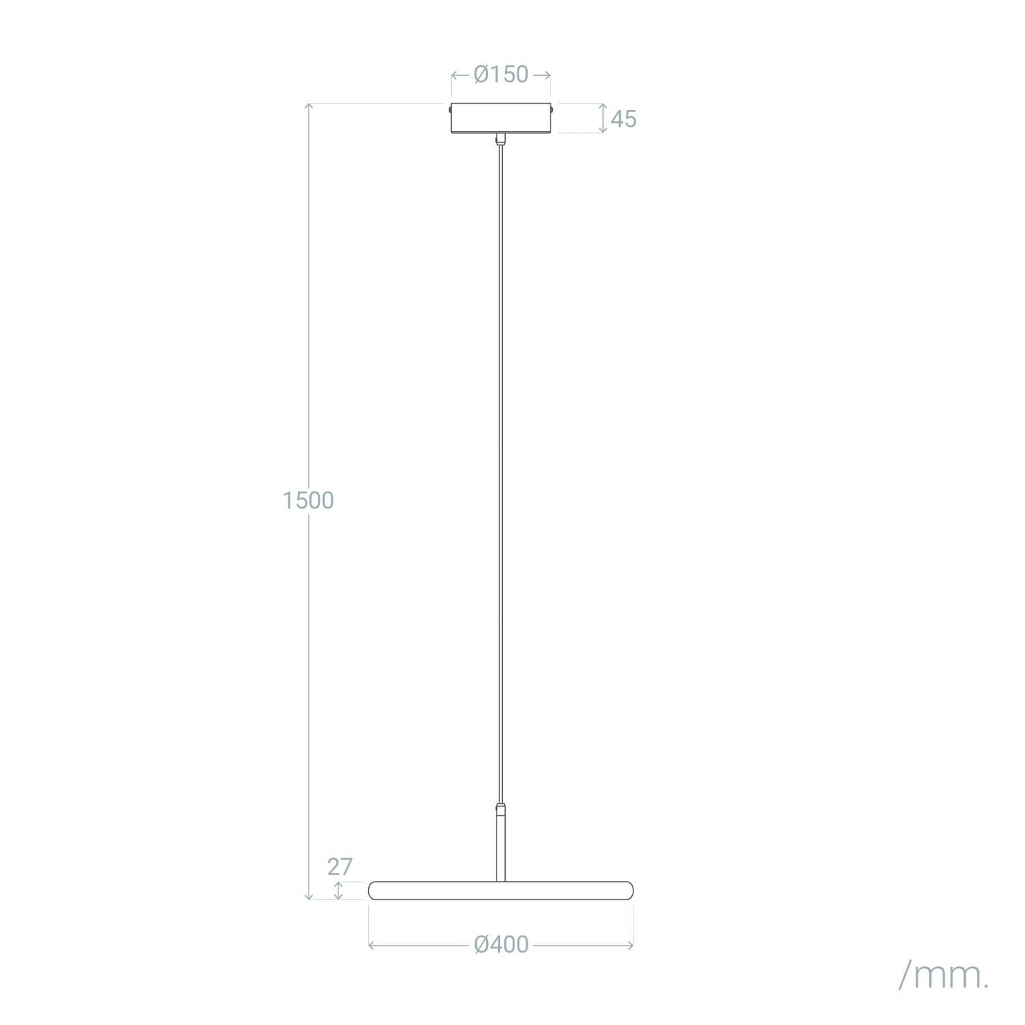 Lámpara Colgante LED 28W Metal CCT Seleccionable Meisel