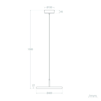 Lámpara Colgante LED 28W Metal CCT Seleccionable Meisel