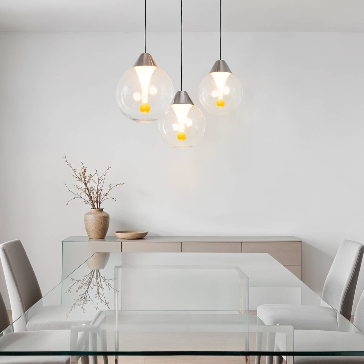 Lámpara Colgante Cristal LED 30W Liborina 3 Focos