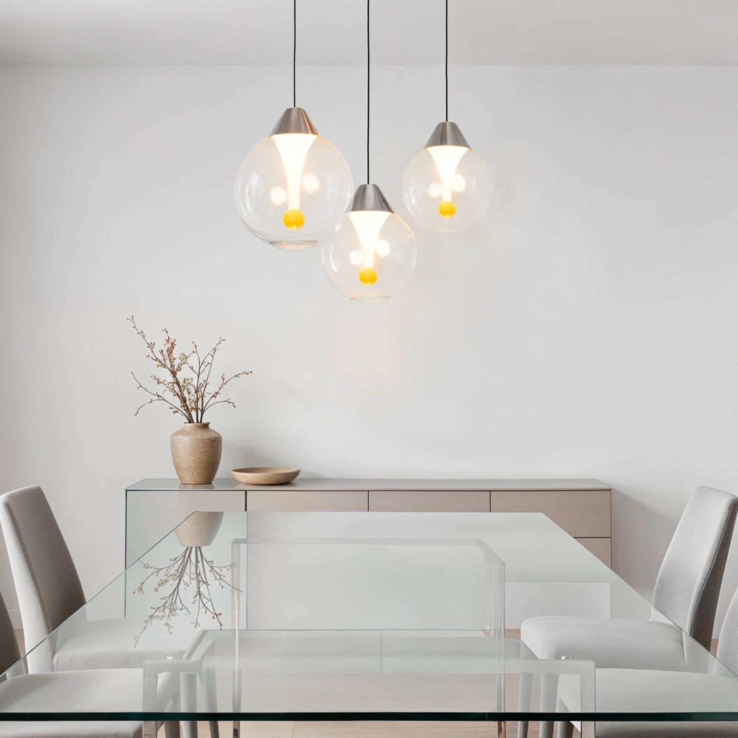 Lámpara Colgante Cristal LED 30W Liborina 3 Focos