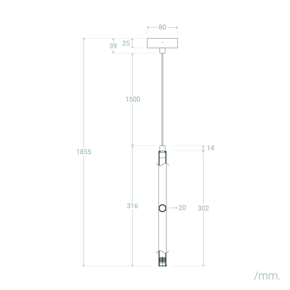 Lámpara Colgante LED 3W Aluminio Evory S