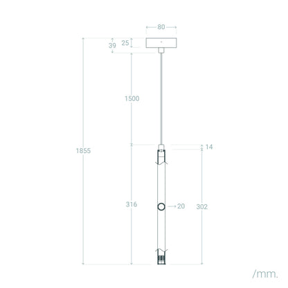 Lámpara Colgante LED 3W Aluminio Evory S