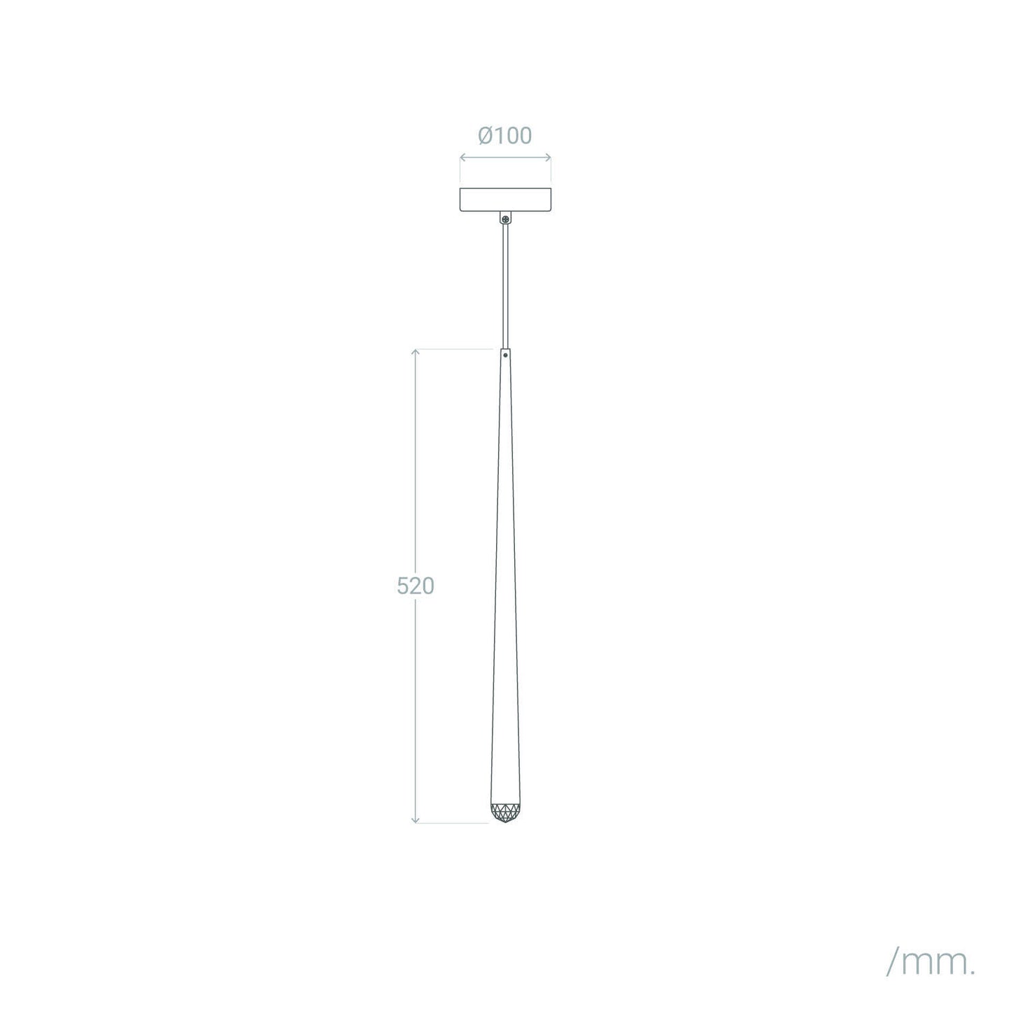 Lámpara Colgante LED 3W Regulable en Altura Metal Agnes