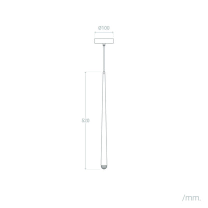 Lámpara Colgante LED 3W Regulable en Altura Metal Agnes