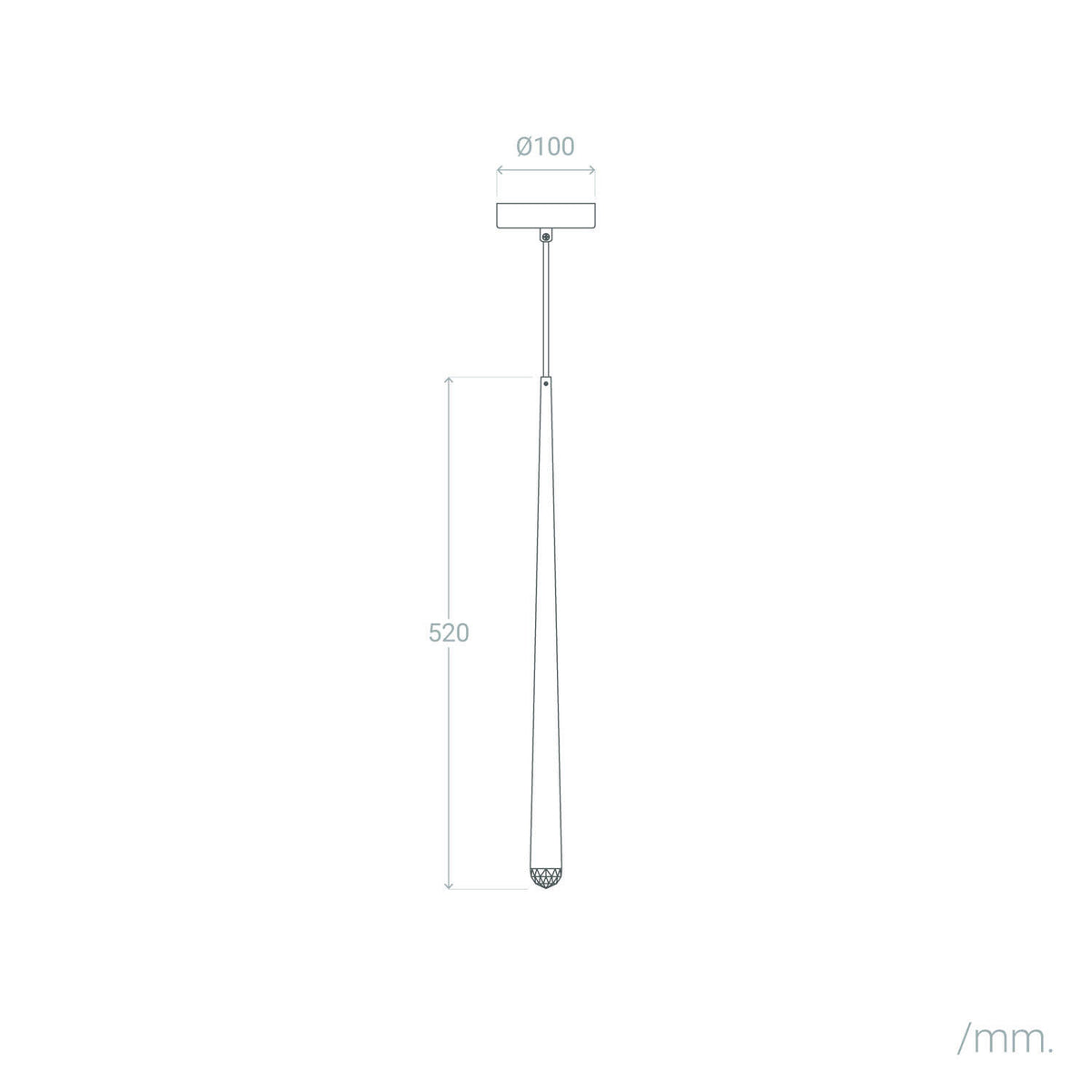 Lámpara Colgante LED 3W Regulable en Altura Metal Agnes