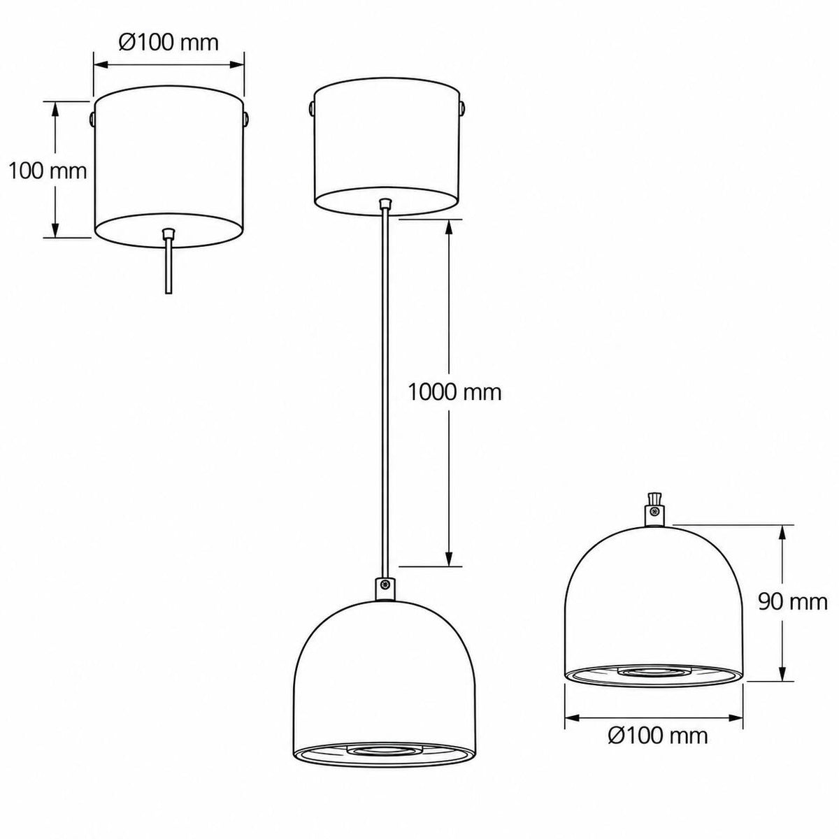Lámpara Colgante LED 8W Regulable en Altura Metal Arya