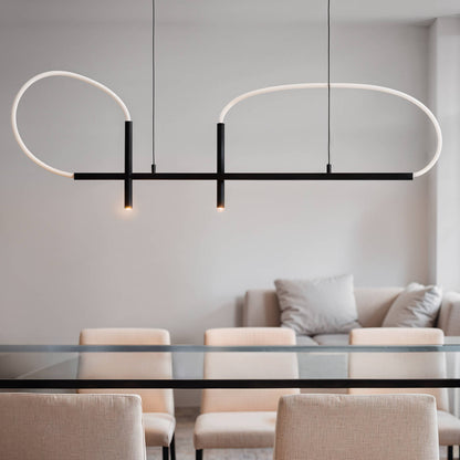 Lámpara Colgante Lineal LED 46W Metal y Silicona Ginnie