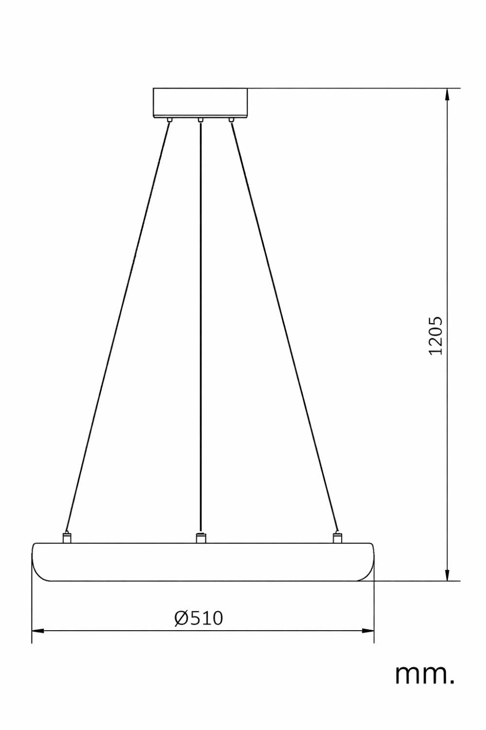 Lámpara Colgante LED 48W Metal Ø500 mm Irlava