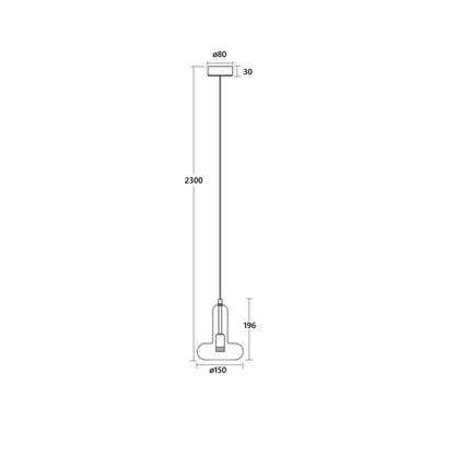 Lámpara Colgante LED 5W Aluminio y Cristal Fontans