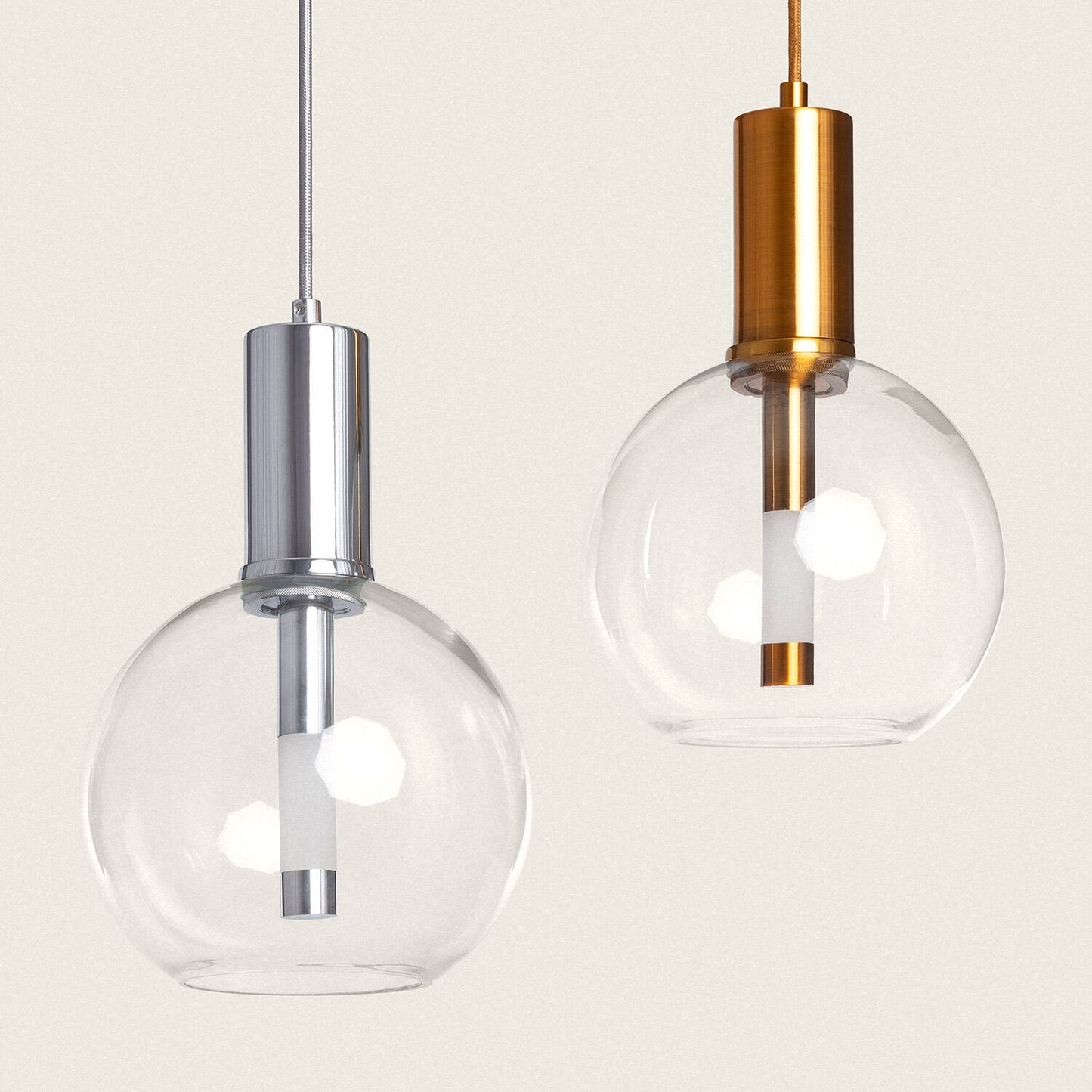 Lámpara Colgante LED 5W Metal y Cristal Ludvika